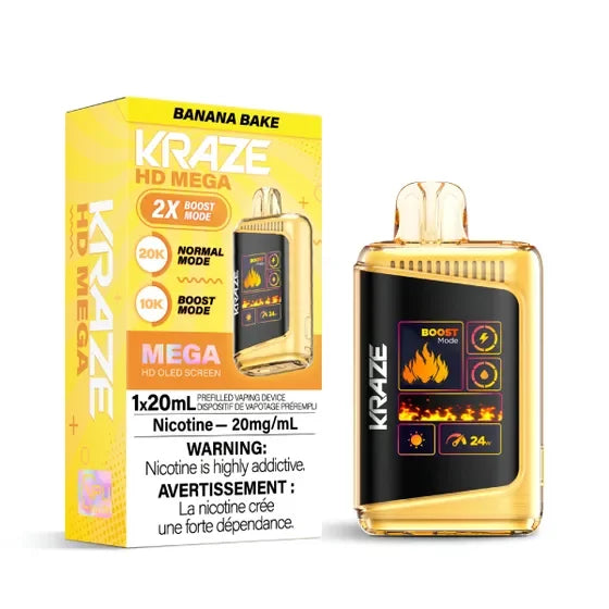 Kraze HD Mega Disposable - Banana Bake 20mg