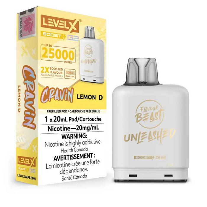 Level X Flavour Beast Unleashed Boost G2 Cravin - Epic Lemon D. 20mg