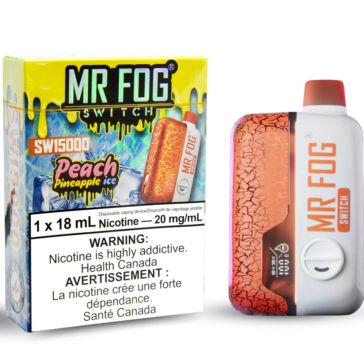 Mr. Fog Switch 15K Disposable - Peach Pineapple Ice 20mg — Fat