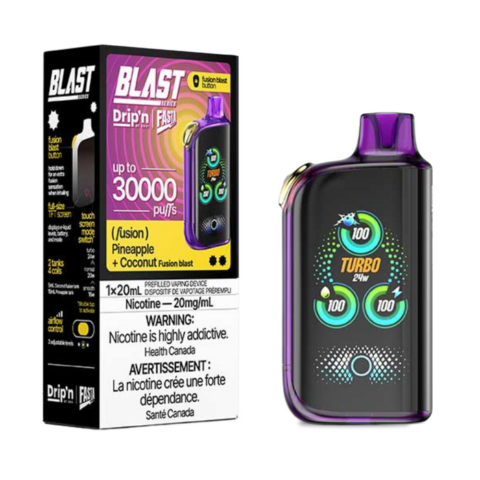 Drip'n by ENVI x Fasta BLAST 30K Disposable - Pineapple & Coconut (Fusion) 20mg