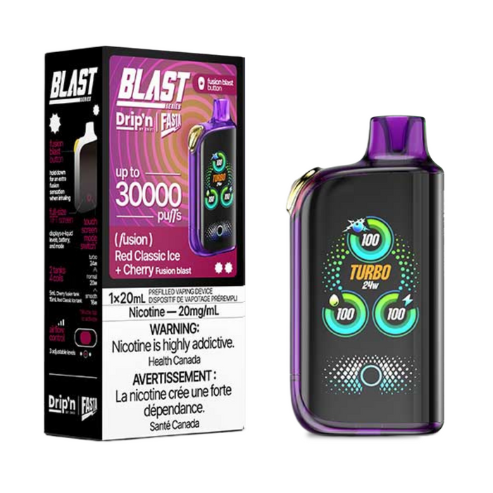 Drip'n by ENVI x Fasta BLAST 30K Disposable - Red Classic Ice & Cherry (Fusion) 20mg