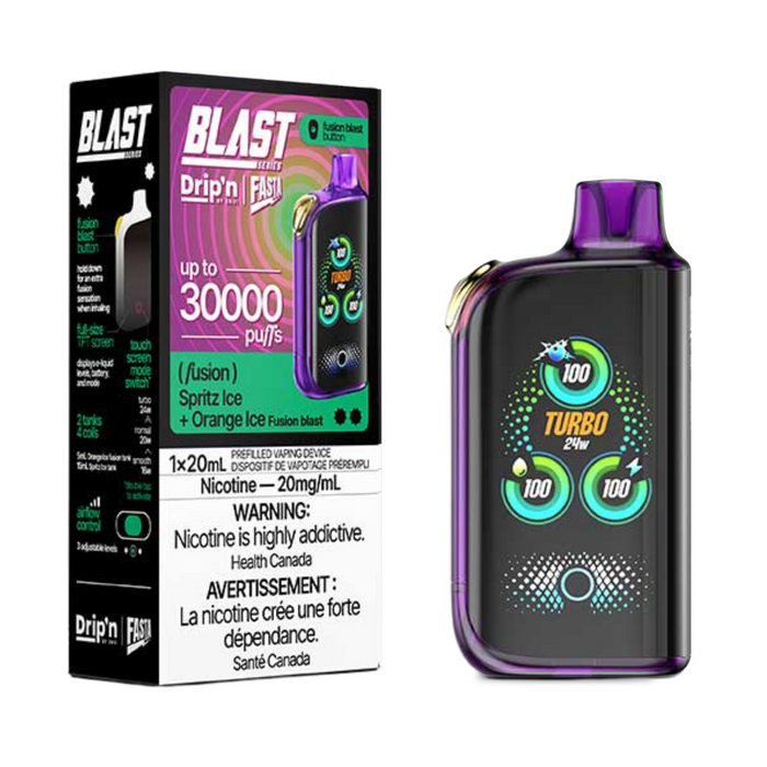 Drip'n by ENVI x Fasta BLAST 30K Disposable - Spritz Ice & Orange Ice (Fusion) 20mg