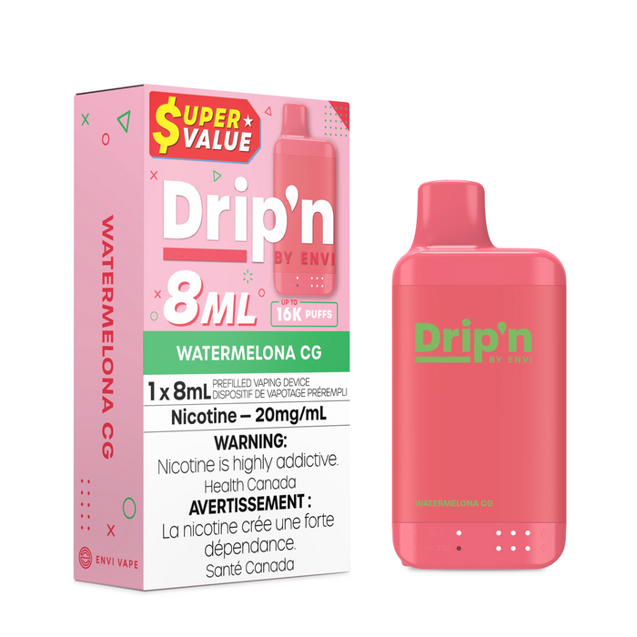 Drip'n by ENVI 16K Disposable - Watermelon CG 20mg