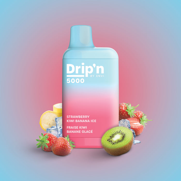 Drip'n by ENVI 5000 Disposable - Strawberry Kiwi Banana Ice 20mg